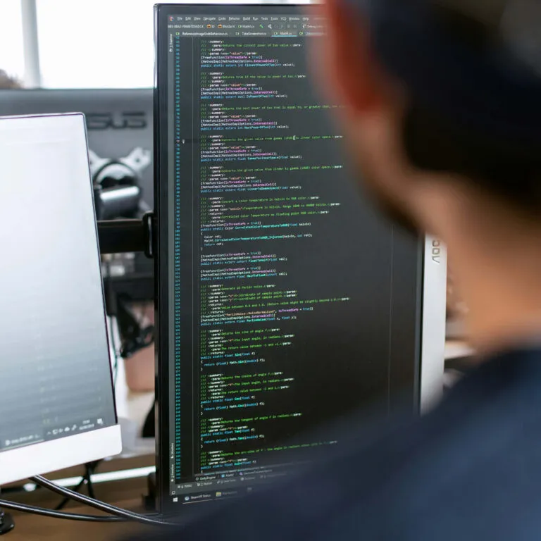 Developer working on code — bespoke solution development